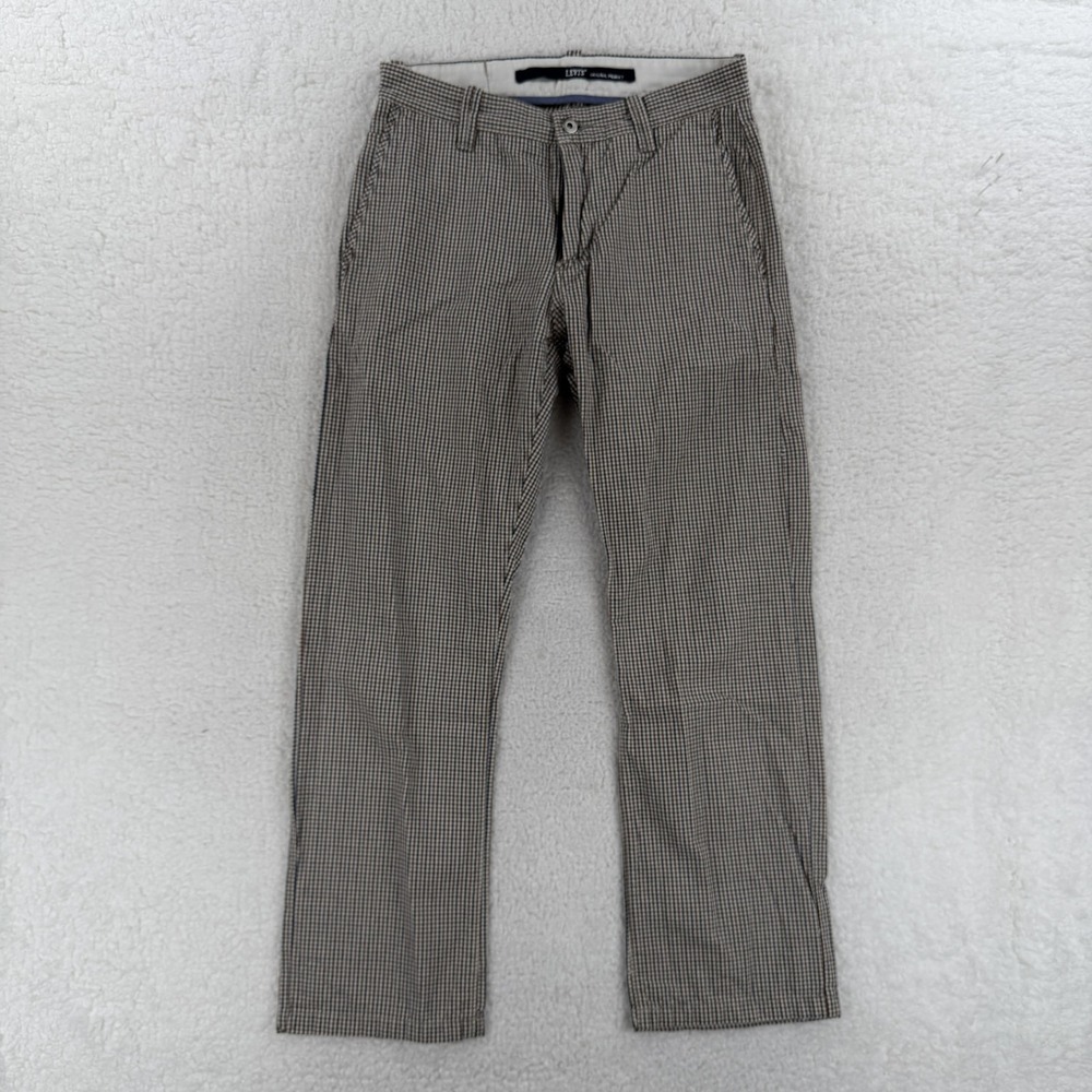 Levis Original Product Pants Mens 31x30 Brown‎ Check Chino Straight Leg Plaid